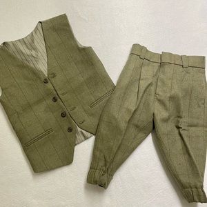 Custom Made Bespoke Boys 100% Wool Tweed Plaid Vest and Knickers Size 3T
